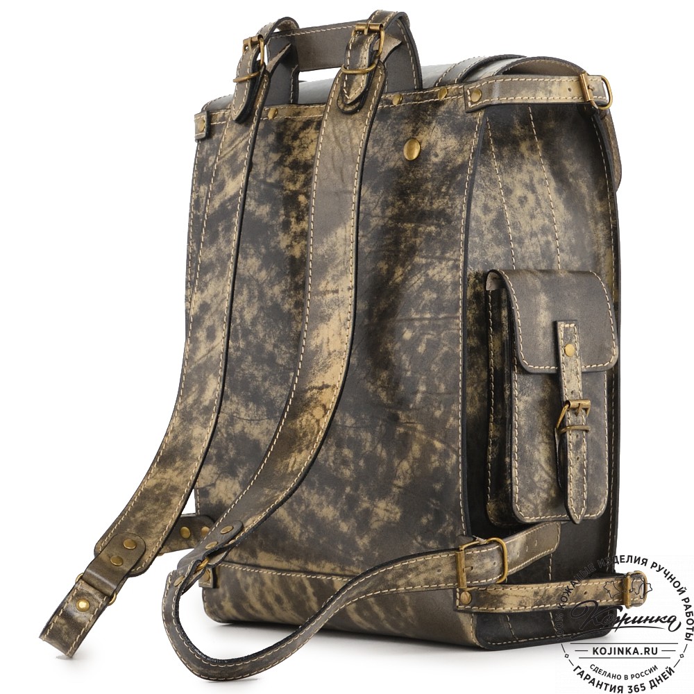 Кожаный ранец "Максимус 3" (пепел глянец)